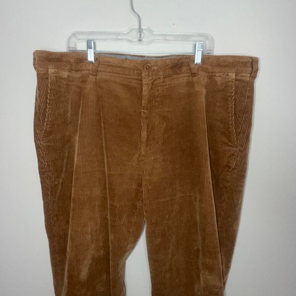 Brooks Brothers Clark Corduroy Pants Mens 40 Brown Stretch Mid Rise Straight Leg